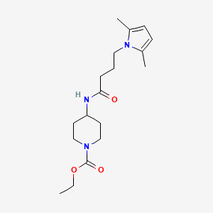 B2742883 ethyl 4-(4-(2,5-dimethyl-1H-pyrrol-1-yl)butanamido)piperidine-1-carboxylate CAS No. 1251633-88-1