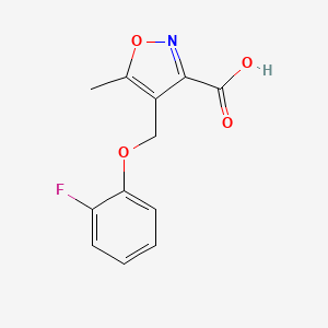 molecular formula C12H10FNO4 B2742889 4-[(2-氟苯氧基)甲基]-5-甲基异噁唑-3-羧酸 CAS No. 932917-74-3