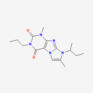 molecular formula C16H23N5O2 B2742894 8-(sec-butyl)-1,7-dimethyl-3-propyl-1H-imidazo[2,1-f]purine-2,4(3H,8H)-dione CAS No. 915926-72-6