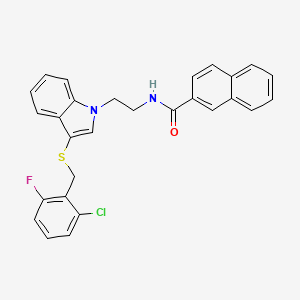 N-[2-[3-[(2-chloro-6-fluorophenyl)methylsulfanyl]indol-1-yl]ethyl]naphthalene-2-carboxamide