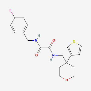 N1-(4-fluorobenzyl)-N2-((4-(thiophen-3-yl)tetrahydro-2H-pyran-4-yl)methyl)oxalamide