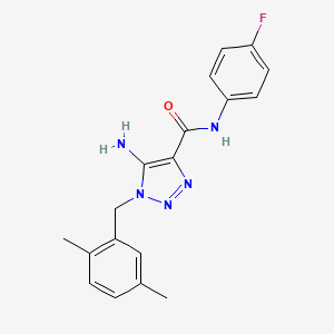 5-amino-1-[(2,5-dimethylphenyl)methyl]-N-(4-fluorophenyl)triazole-4-carboxamide