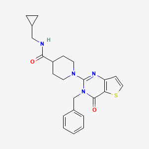 molecular formula C23H26N4O2S B2742905 1-(3-benzyl-4-oxo-3,4-dihydrothieno[3,2-d]pyrimidin-2-yl)-N-(cyclopropylmethyl)piperidine-4-carboxamide CAS No. 1185113-39-6