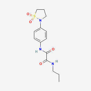 molecular formula C14H19N3O4S B2742919 N1-(4-(1,1-dioxidoisothiazolidin-2-yl)phenyl)-N2-propyloxalamide CAS No. 1105205-23-9