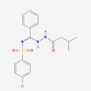 molecular formula C18H20ClN3O3S B274292 N'-(4-chlorophenyl)sulfonyl-N-(3-methylbutanoylamino)benzenecarboximidamide 