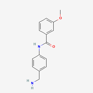 molecular formula C15H16N2O2 B2742924 N-[4-(Aminomethyl)phenyl]-3-methoxybenzamide CAS No. 926262-17-1