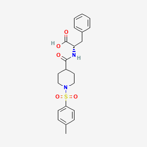 molecular formula C22H26N2O5S B2742930 (S)-3-phenyl-2-(1-tosylpiperidine-4-carboxamido)propanoic acid CAS No. 956777-58-5