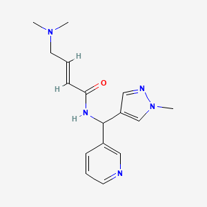 molecular formula C16H21N5O B2742932 (E)-4-(Dimethylamino)-N-[(1-methylpyrazol-4-yl)-pyridin-3-ylmethyl]but-2-enamide CAS No. 2411335-13-0