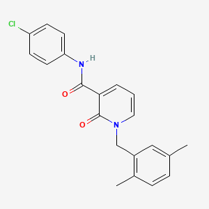 molecular formula C21H19ClN2O2 B2742941 N-(4-chlorophenyl)-1-(2,5-dimethylbenzyl)-2-oxo-1,2-dihydropyridine-3-carboxamide CAS No. 946356-88-3