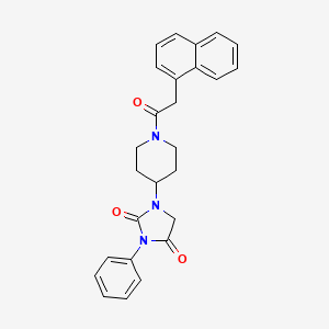 molecular formula C26H25N3O3 B2742946 1-(1-(2-(萘并[1-yl]乙酰)哌啶-4-基)-3-苯基咪唑烷-2,4-二酮 CAS No. 2034283-69-5