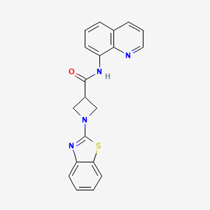 molecular formula C20H16N4OS B2742956 1-(benzo[d]thiazol-2-yl)-N-(quinolin-8-yl)azetidine-3-carboxamide CAS No. 1286703-82-9