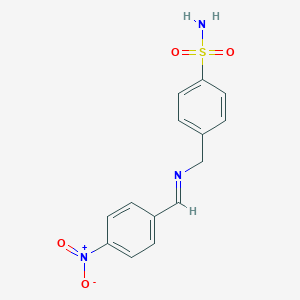 molecular formula C14H13N3O4S B274296 4-((4-Nitrobenzylideneamino)methyl)benzenesulfonamide 