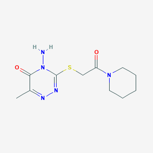 4-Amino-6-methyl-3-(2-oxo-2-piperidin-1-ylethyl)sulfanyl-1,2,4-triazin-5-one