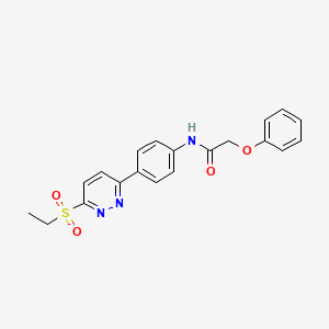 molecular formula C20H19N3O4S B2742965 N-(4-(6-(乙磺基)吡啶嘧啶-3-基)苯基)-2-苯氧基乙酰胺 CAS No. 921586-98-3