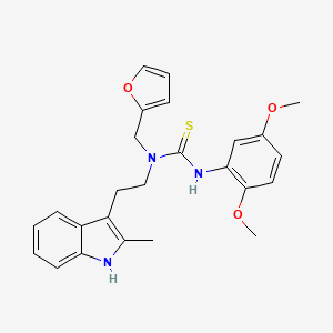 molecular formula C25H27N3O3S B2742968 3-(2,5-dimethoxyphenyl)-1-(furan-2-ylmethyl)-1-(2-(2-methyl-1H-indol-3-yl)ethyl)thiourea CAS No. 851971-70-5