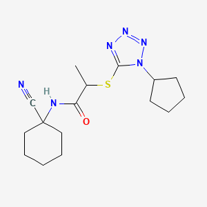 N-(1-cyanocyclohexyl)-2-(1-cyclopentyltetrazol-5-yl)sulfanylpropanamide