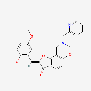 (Z)-2-(2,5-dimethoxybenzylidene)-8-(pyridin-2-ylmethyl)-8,9-dihydro-2H-benzofuro[7,6-e][1,3]oxazin-3(7H)-one