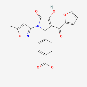methyl 4-[(3E)-3-[furan-2-yl(hydroxy)methylidene]-1-(5-methyl-1,2-oxazol-3-yl)-4,5-dioxopyrrolidin-2-yl]benzoate