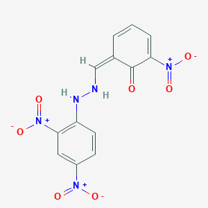 molecular formula C13H9N5O7 B274299 (6Z)-6-[[2-(2,4-dinitrophenyl)hydrazinyl]methylidene]-2-nitrocyclohexa-2,4-dien-1-one 