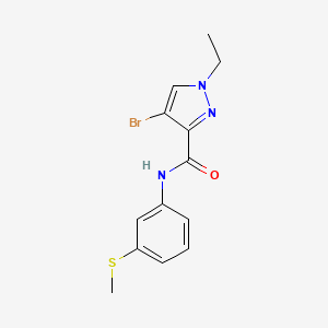 molecular formula C13H14BrN3OS B2742992 4-bromo-1-ethyl-N-[3-(methylsulfanyl)phenyl]-1H-pyrazole-3-carboxamide CAS No. 400839-04-5