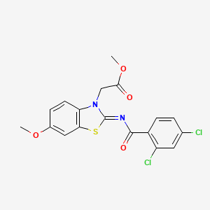 Methyl 2-[2-(2,4-dichlorobenzoyl)imino-6-methoxy-1,3-benzothiazol-3-yl]acetate