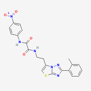 N1-(4-nitrophenyl)-N2-(2-(2-(o-tolyl)thiazolo[3,2-b][1,2,4]triazol-6-yl)ethyl)oxalamide