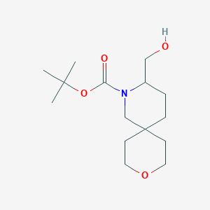 molecular formula C15H27NO4 B2743014 tert-Butyl 3-(hydroxymethyl)-9-oxa-2-azaspiro[5.5]undecane-2-carboxylate CAS No. 2173996-81-9