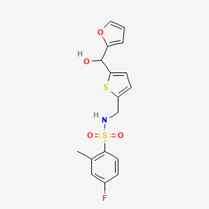 4-fluoro-N-((5-(furan-2-yl(hydroxy)methyl)thiophen-2-yl)methyl)-2-methylbenzenesulfonamide