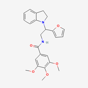 molecular formula C24H26N2O5 B2743017 N-(2-(呋喃-2-基)-2-(吲哚-1-基)乙基)-3,4,5-三甲氧基苯甲酰胺 CAS No. 898416-05-2