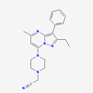 [4-(2-Ethyl-5-methyl-3-phenylpyrazolo[1,5-a]pyrimidin-7-yl)piperazin-1-yl]acetonitrile