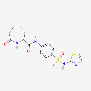 5-oxo-N-(4-(N-(thiazol-2-yl)sulfamoyl)phenyl)-1,4-thiazepane-3-carboxamide