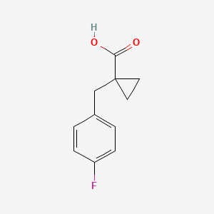 molecular formula C11H11FO2 B2743033 1-[(4-Fluorophenyl)methyl]cyclopropane-1-carboxylic acid CAS No. 139229-60-0