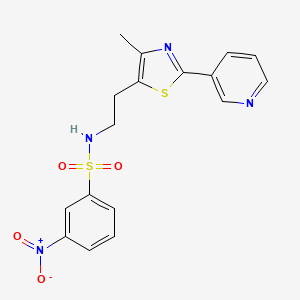 molecular formula C17H16N4O4S2 B2743039 N-[2-(4-甲基-2-吡啶-3-基-1,3-噻唑-5-基)乙基]-3-硝基苯磺酰胺 CAS No. 873009-94-0