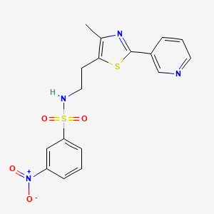 N-{2-[4-methyl-2-(pyridin-3-yl)-1,3-thiazol-5-yl]ethyl}-3-nitrobenzene-1-sulfonamide