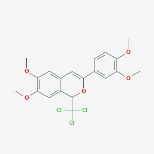 molecular formula C20H19Cl3O5 B274304 3-(3,4-dimethoxyphenyl)-6,7-dimethoxy-1-(trichloromethyl)-1H-2-benzopyran 