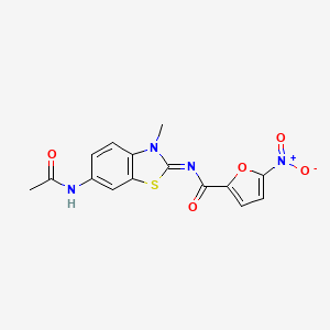 (E)-N-(6-acetamido-3-methylbenzo[d]thiazol-2(3H)-ylidene)-5-nitrofuran-2-carboxamide