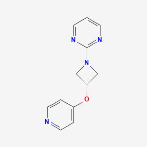 molecular formula C12H12N4O B2743051 2-(3-Pyridin-4-yloxyazetidin-1-yl)pyrimidine CAS No. 2415501-91-4