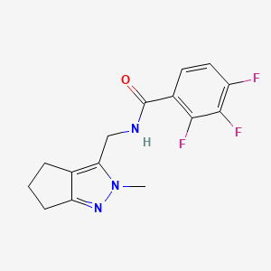 molecular formula C15H14F3N3O B2743063 2,3,4-trifluoro-N-((2-methyl-2,4,5,6-tetrahydrocyclopenta[c]pyrazol-3-yl)methyl)benzamide CAS No. 2034453-24-0