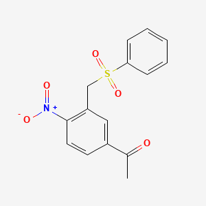 molecular formula C15H13NO5S B2743064 1-(4-硝基-3-((苯基磺酰)甲基)苯基)-1-乙酮 CAS No. 339276-51-6