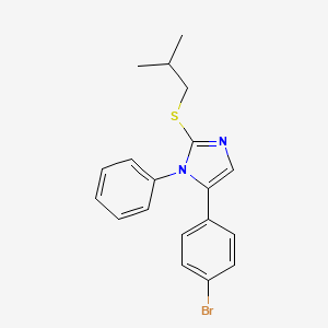 molecular formula C19H19BrN2S B2743068 5-(4-溴苯基)-2-(异丁基硫基)-1-苯基-1H-咪唑 CAS No. 1206986-23-3