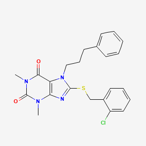 8-[(2-Chlorophenyl)methylsulfanyl]-1,3-dimethyl-7-(3-phenylpropyl)purine-2,6-dione