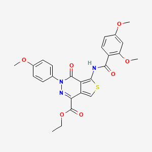 molecular formula C25H23N3O7S B2743085 Ethyl 5-[(2,4-dimethoxybenzoyl)amino]-3-(4-methoxyphenyl)-4-oxothieno[3,4-d]pyridazine-1-carboxylate CAS No. 851951-85-4