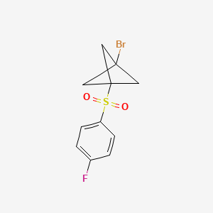 molecular formula C11H10BrFO2S B2743089 1-Bromo-3-(4-fluorophenyl)sulfonylbicyclo[1.1.1]pentane CAS No. 2411290-01-0