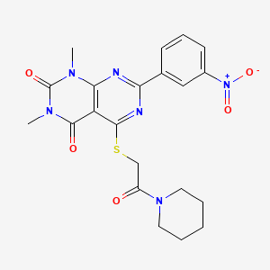 1,3-dimethyl-7-(3-nitrophenyl)-5-((2-oxo-2-(piperidin-1-yl)ethyl)thio)pyrimido[4,5-d]pyrimidine-2,4(1H,3H)-dione