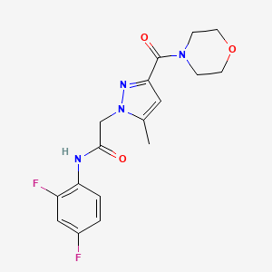 N-(2,4-difluorophenyl)-2-(5-methyl-3-(morpholine-4-carbonyl)-1H-pyrazol-1-yl)acetamide