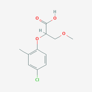 molecular formula C11H13ClO4 B2743096 2-(4-氯-2-甲基苯氧基)-3-甲氧基丙酸 CAS No. 1505803-98-4
