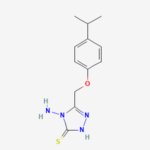 molecular formula C12H16N4OS B2743107 4-amino-5-[(4-isopropylphenoxy)methyl]-4H-1,2,4-triazole-3-thiol CAS No. 851116-12-6