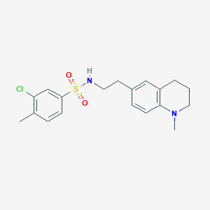 molecular formula C19H23ClN2O2S B2743111 3-chloro-4-methyl-N-(2-(1-methyl-1,2,3,4-tetrahydroquinolin-6-yl)ethyl)benzenesulfonamide CAS No. 946312-68-1