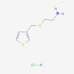 molecular formula C7H12ClNS2 B2743112 2-[(Thien-3-ylmethyl)thio]ethanamine hydrochloride CAS No. 1173049-56-3