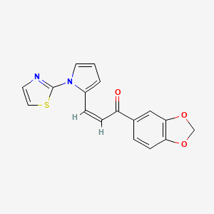 molecular formula C17H12N2O3S B2743116 (2Z)-1-(2H-1,3-苯并二氧杂环戊-5-基)-3-[1-(1,3-噻唑-2-基)-1H-吡咯-2-基]丙-2-烯-1-酮 CAS No. 866040-83-7